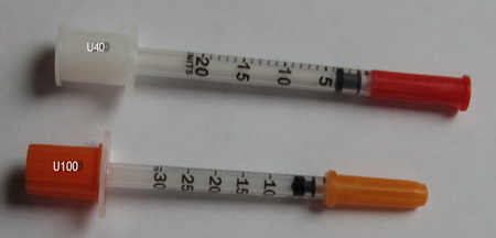 U100 U40 syringe comparison